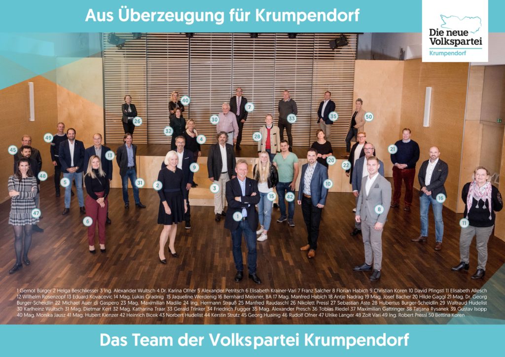 Foto des Teams im Kursaal der Gemeinde Krumpendorf